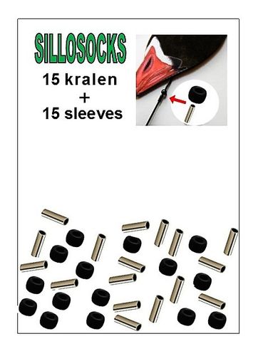 Sillosock Stoppers 1 zakje met 15 kralen & 15 sleeves