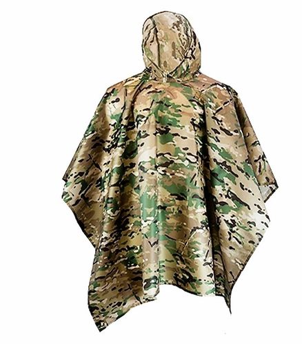 Poncho Camouflage, 100% waterdicht